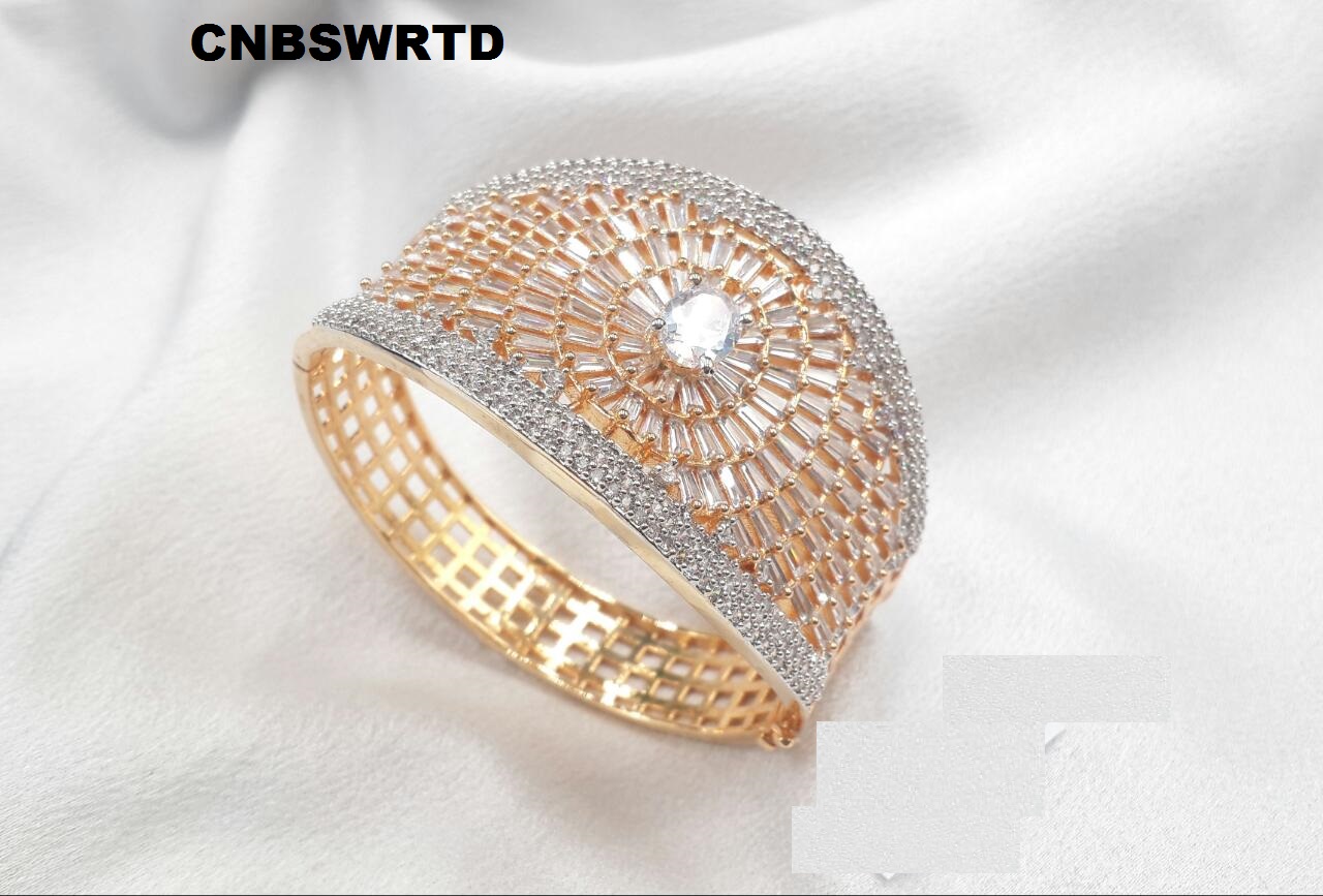 Details about   Gold Plated Ethnic Bollywood Cubic zircon Indian Bridal Bangles Bracelet Set 