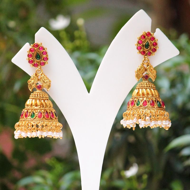 GOLD PLATED TEMPLE JHUMKAS