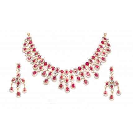 RUBY AD NECKLACE SET