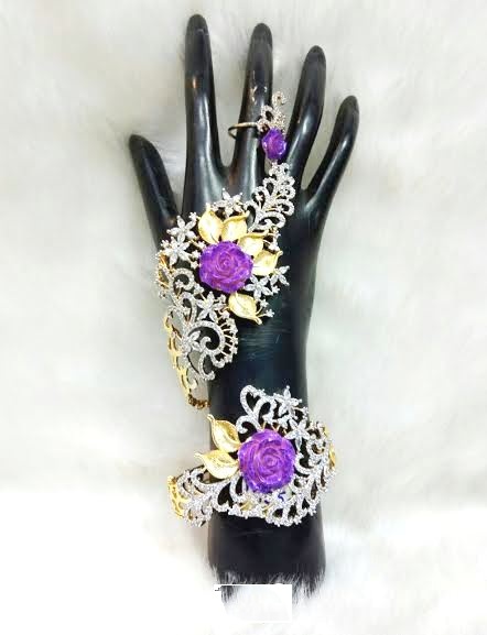FLORAL AD CZ HAND HARNESS